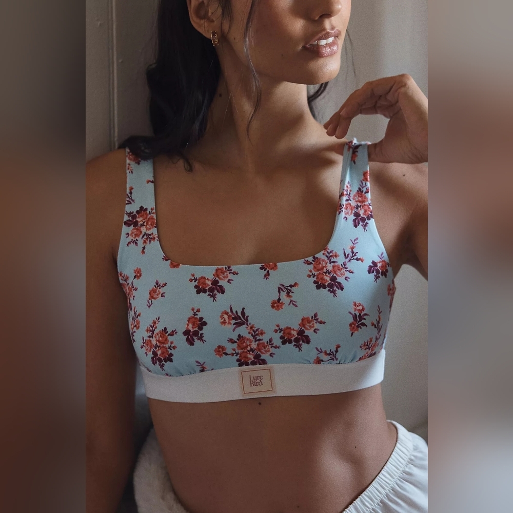 NWT Anthropologie LyreBird CottonCloud Printed Scoop-Neck Bra